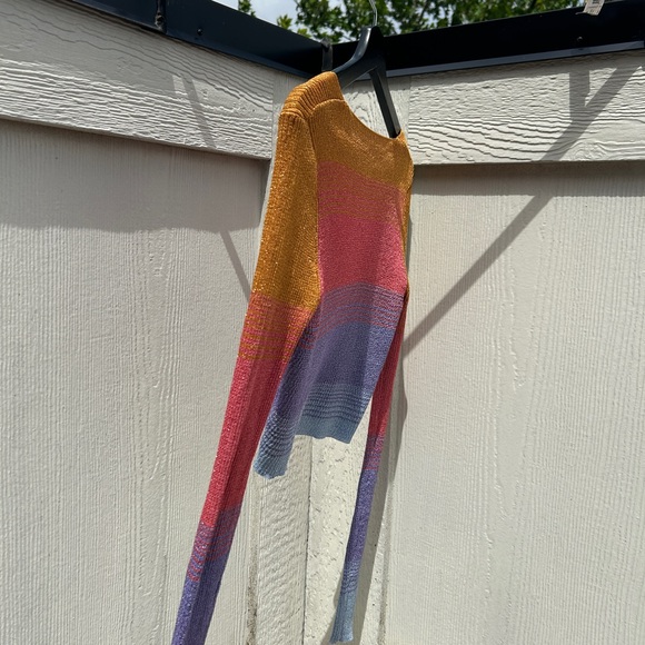 GCDS Printed V-Neck Crop Top Orange Gradient Cardigan - Picture 6 of 6